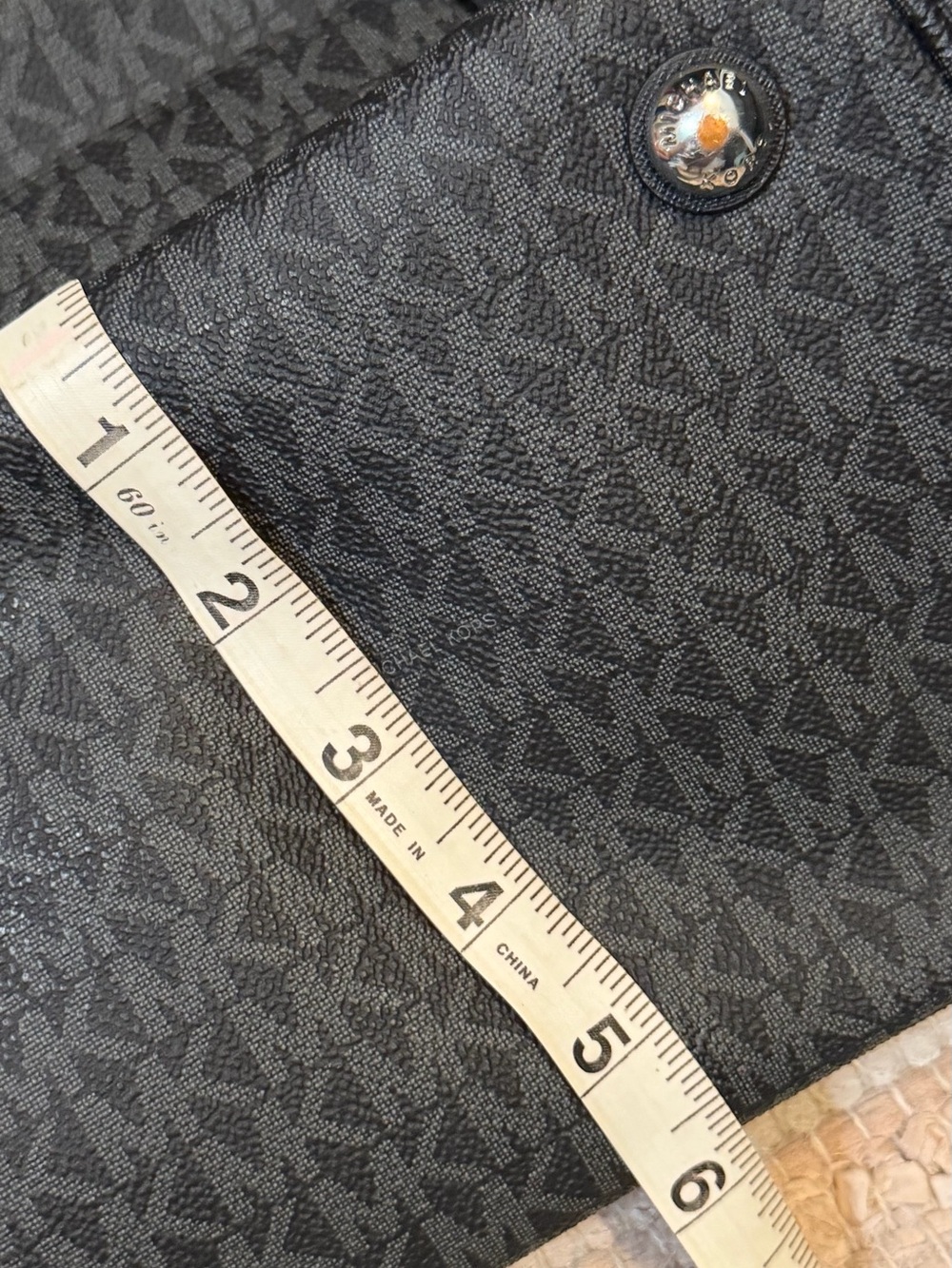 Michael Kors Black Logo-Print Tote with MK Charm - Picture 9 of 9